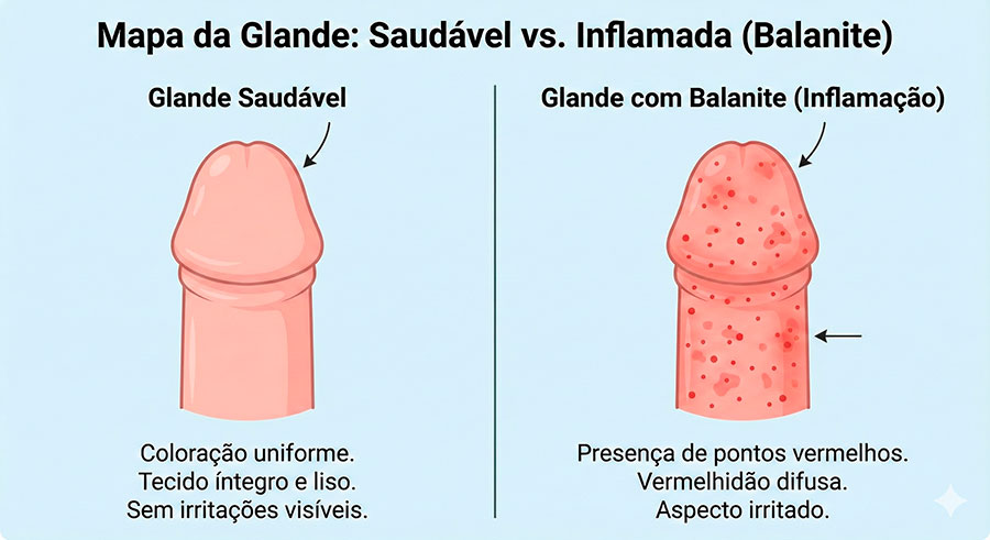 diferenca glande normal balanite candididase