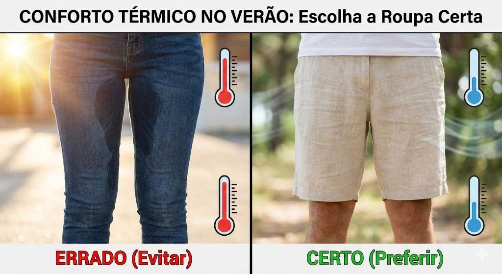 conforto termico roupas no verao
